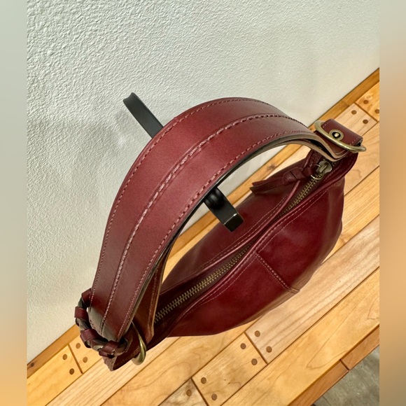 Coach Bleeker Bucket Bag In Burgundy with Tattersall Lining - Picture 8 of 10